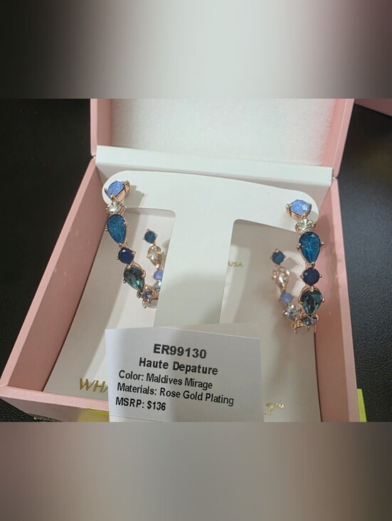 Bomb Party Jewelry - Maldives Mirage Rose Gold Plated Jewel Candy Hoop Earrings